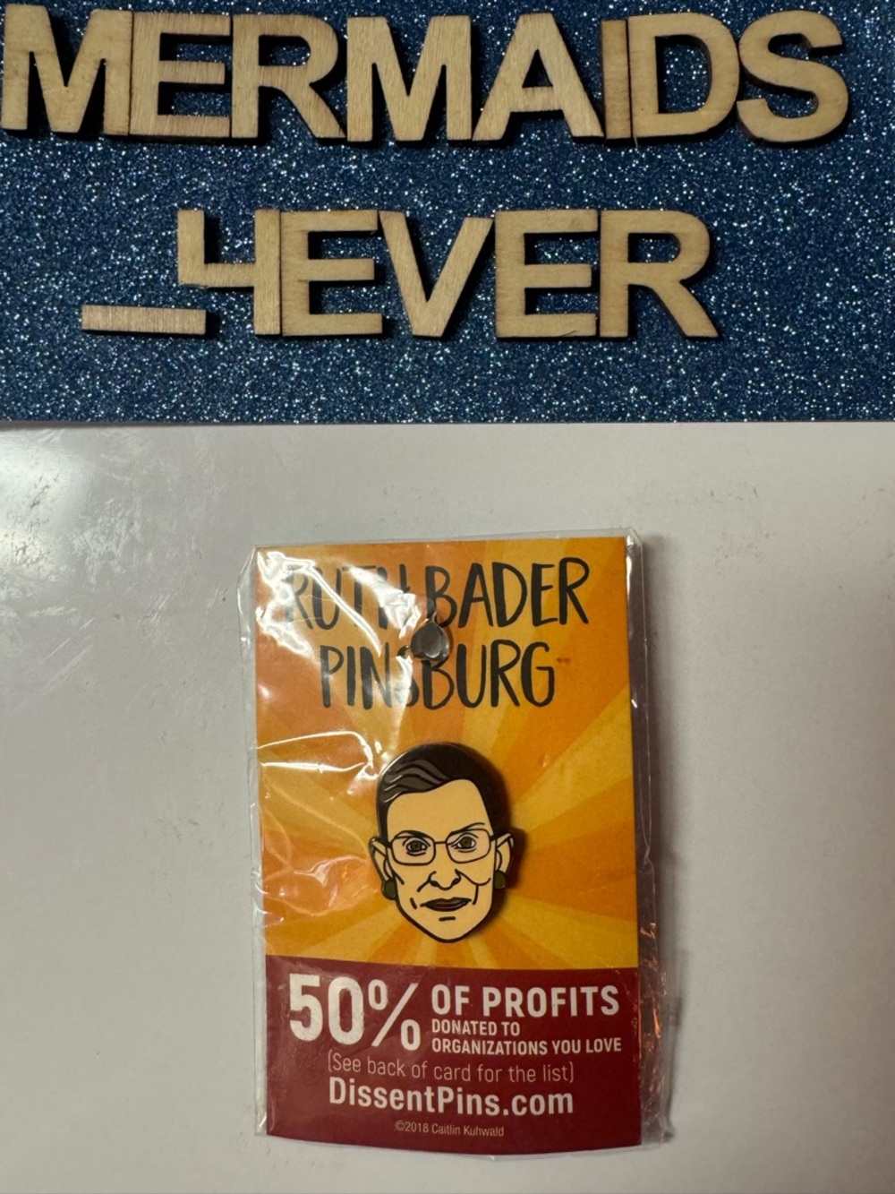 Supreme Court Justice Ruth Bader Pinsburg Pinback Enamel Pin sealed Dissent Pins